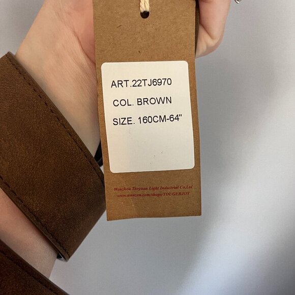 Men’s Belt Brown Genuine Leather NWT 64" Belt Touger Joy - Picture 6 of 7